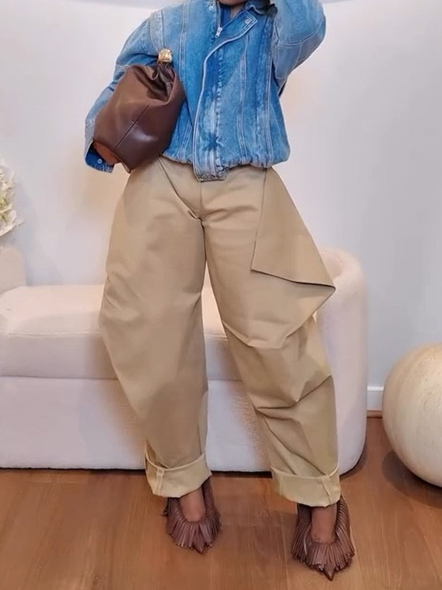 Loose Three-dimensional Wide-leg Casual Trousers