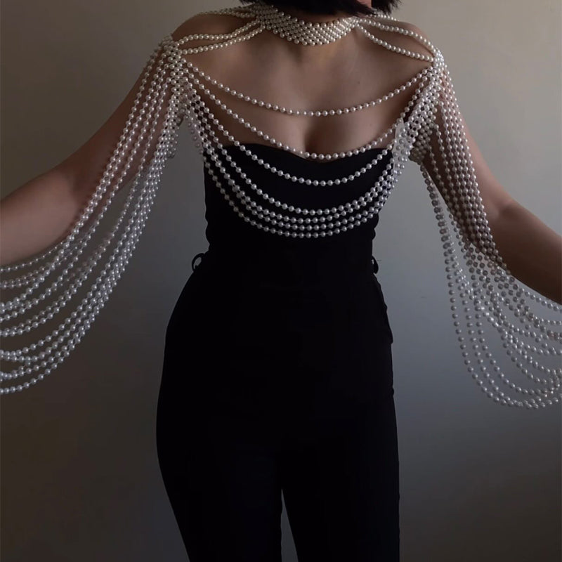 Faux Pearl Body Chain
