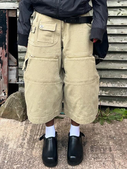 3D Cargo Pockets Adjustable Jeans