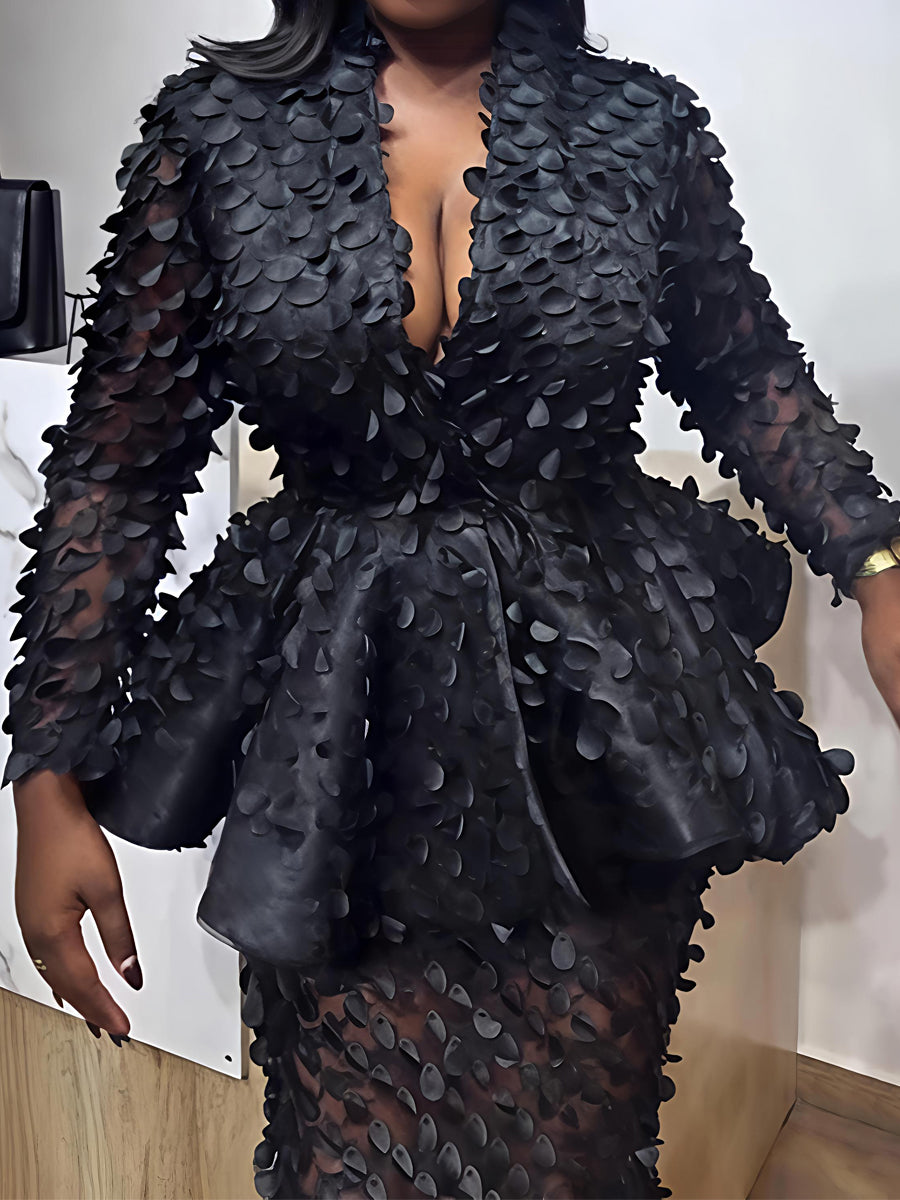 Elegant See-through Fashion Two Pieces Dress