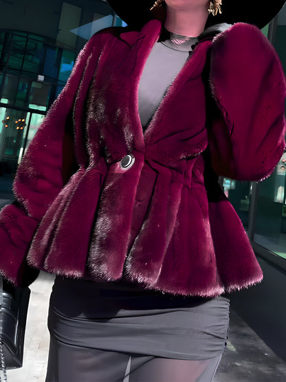 Elegant Imitation Mink Fur Coat