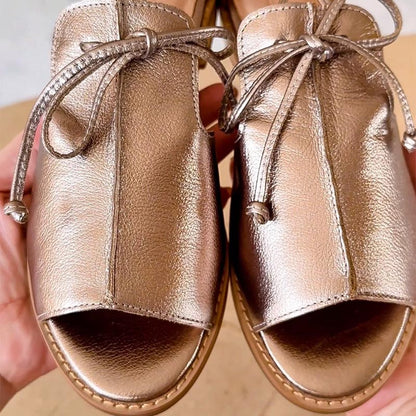 Strappy Peep Toe Flat Sandals
