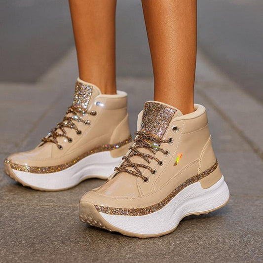 Glitter Detail Platform Sneakers