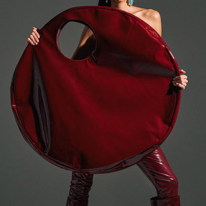 Faux Patent Leather Oversized Tote