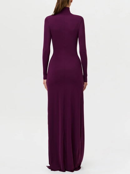 Fashion Cutout Draped Self-tie Detail Maxi Dress