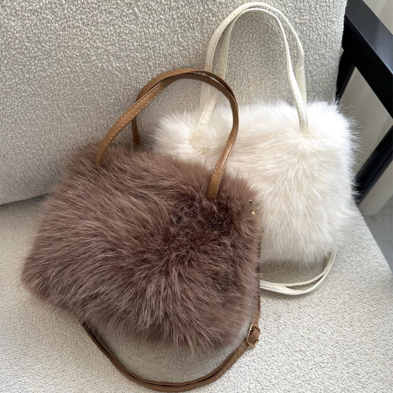 Fashion Plush Handbag Shoulder Crossbody Bag