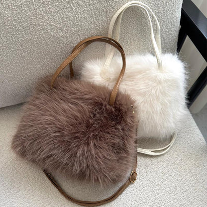 Fashion Plush Handbag Shoulder Crossbody Bag