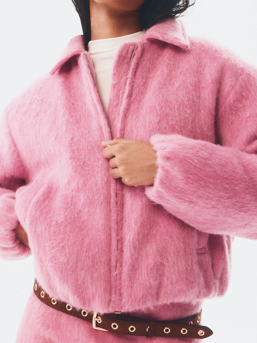 Padded Bomber Jacket & Mini Skirt