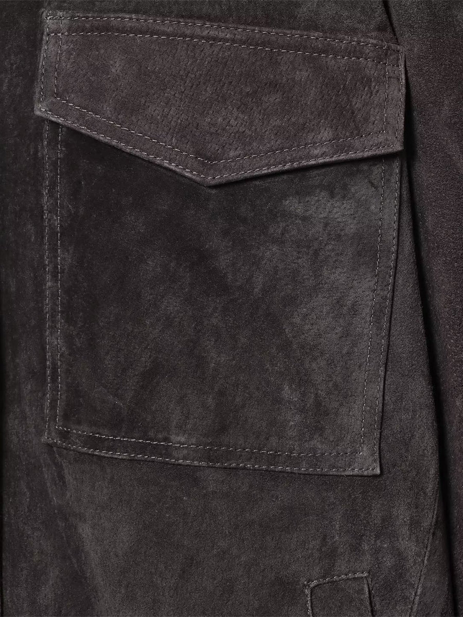 Suede Leather Pockets Jacket