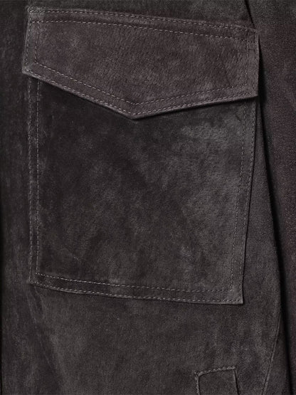 Suede Leather Pockets Jacket