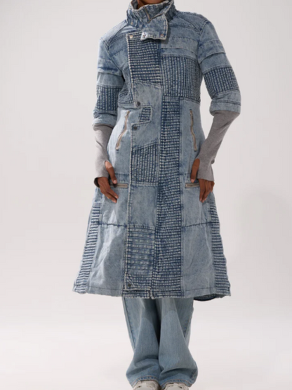 Quilted Stitched Rib Knit Coat