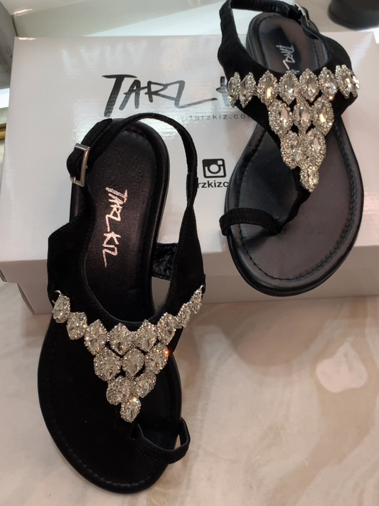 Rhinestone Clip Flat Sandals