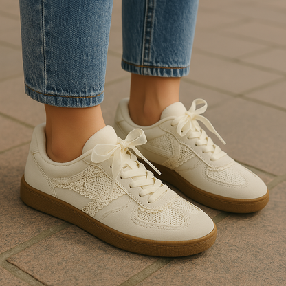 Perforated Lace - Up Sneakers