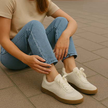 Perforated Lace - Up Sneakers