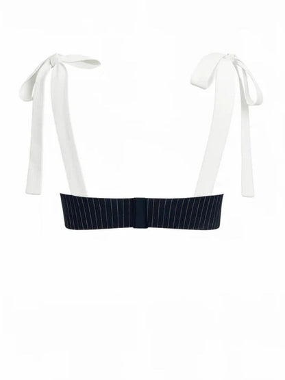 Chic Retro Striped Wide Leg Pants Set