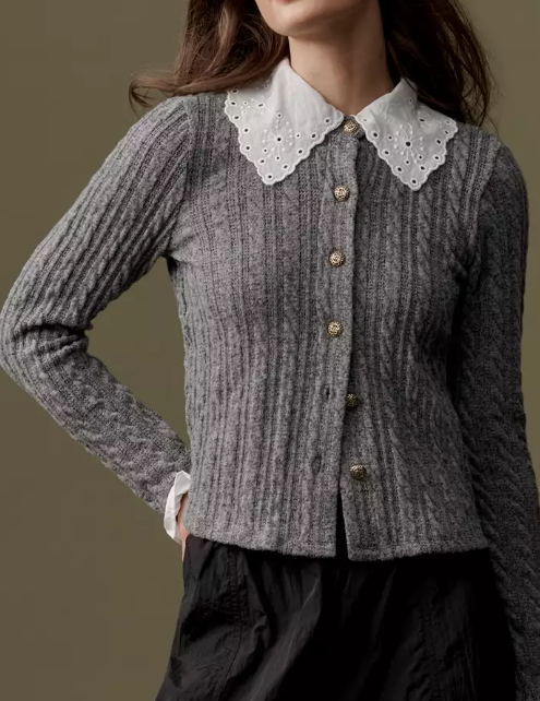 Collared Cardigan Sweater