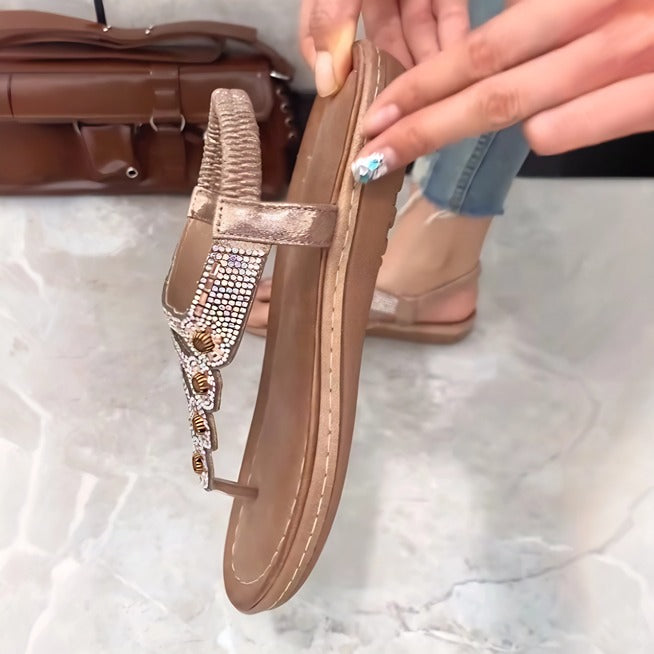 Sparkling Rhinestone Embellished Thong Sandals