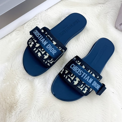 Embroidered Slide Sandals