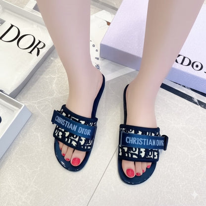 Embroidered Slide Sandals