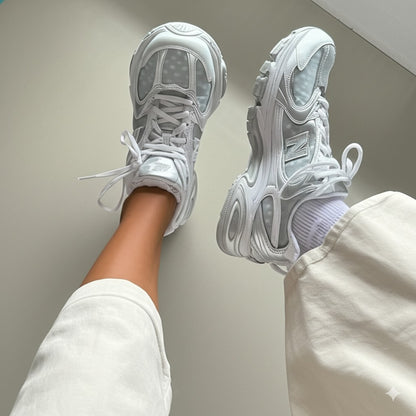 Silver Polka Dot Chunky Lace - Up Sneakers