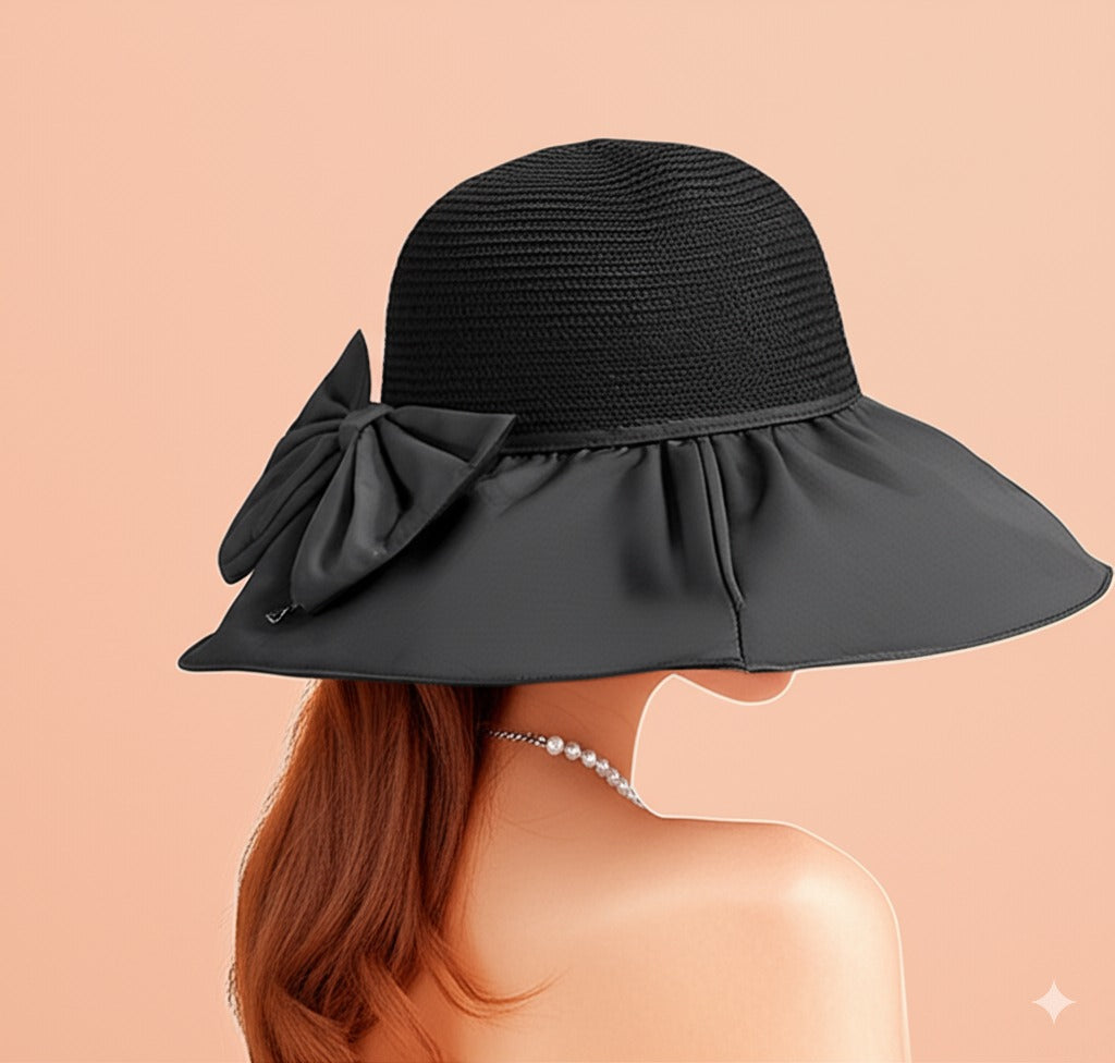 Women's Wide Brim Sun Hat with Bow