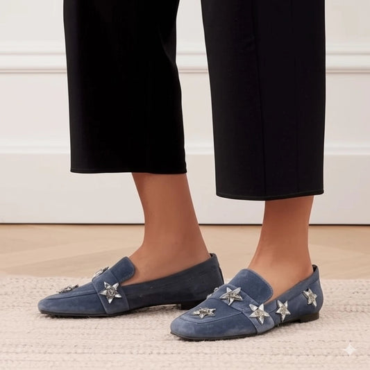 Glamorous Suede Crystal Loafers