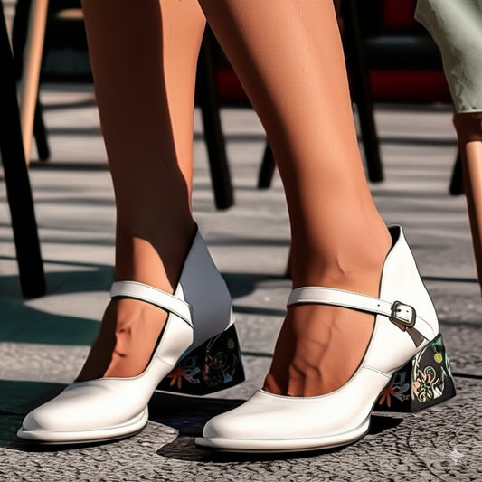 Strap Block Heel Pumps