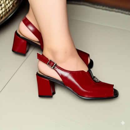 Toe Block Heel Slingbacks