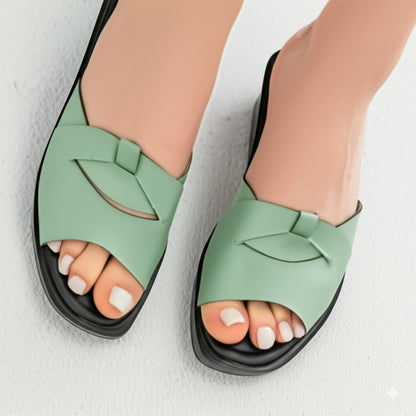Cross - Strap Wedge Mules