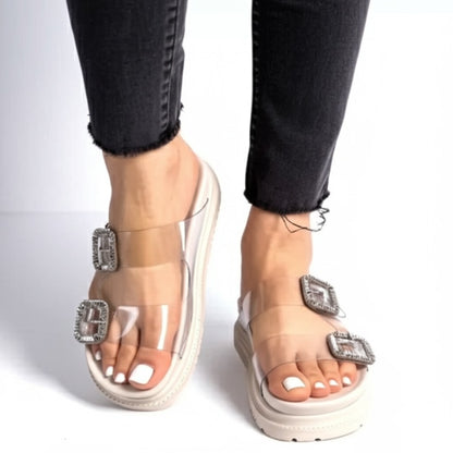 Clear Strap Platform Slides