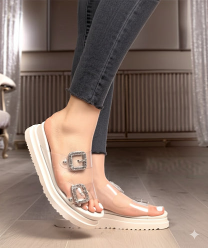 Clear Strap Platform Slides