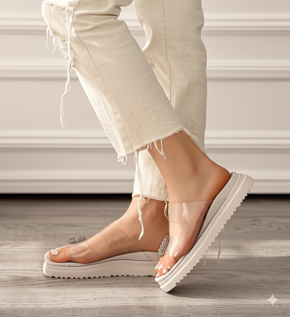 Clear Strap Platform Slides