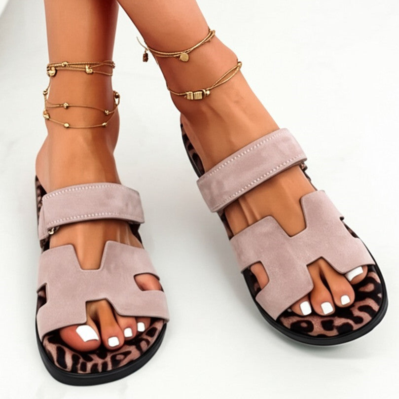 Trendy Leopard Print Slide Sandals