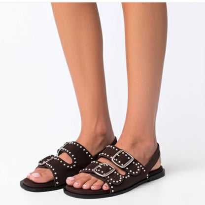 Studded Buckle Sandals