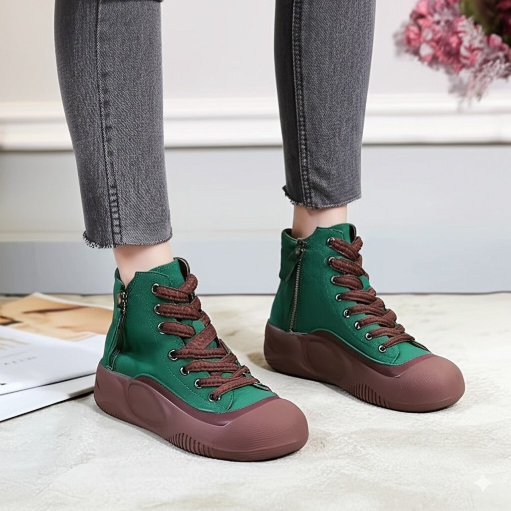 Chunky High Top Lace Up Sneakers