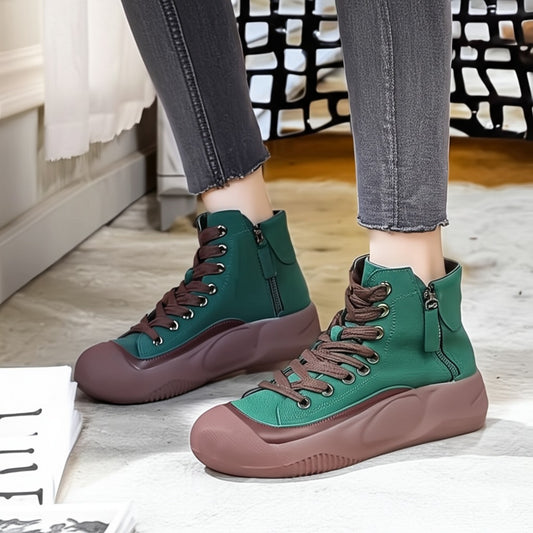 Chunky High Top Lace Up Sneakers