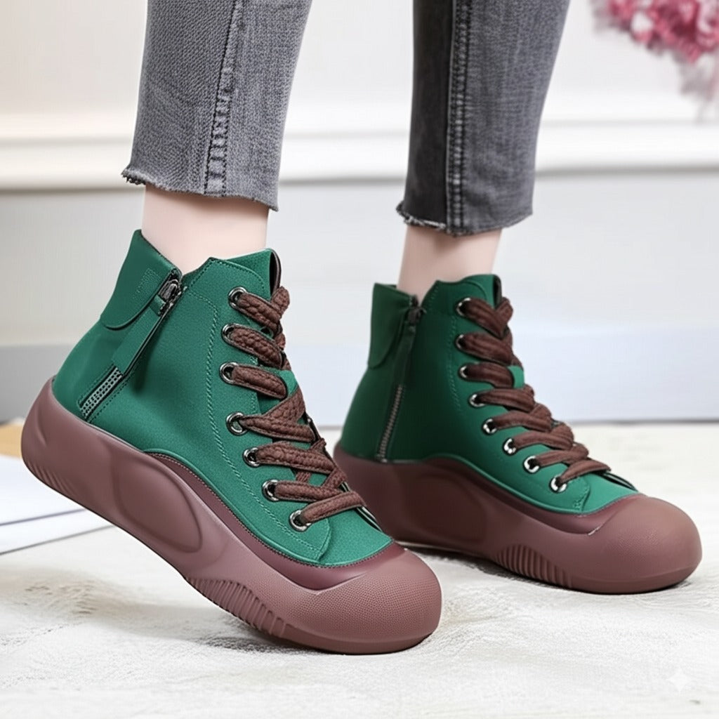 Chunky High Top Lace Up Sneakers