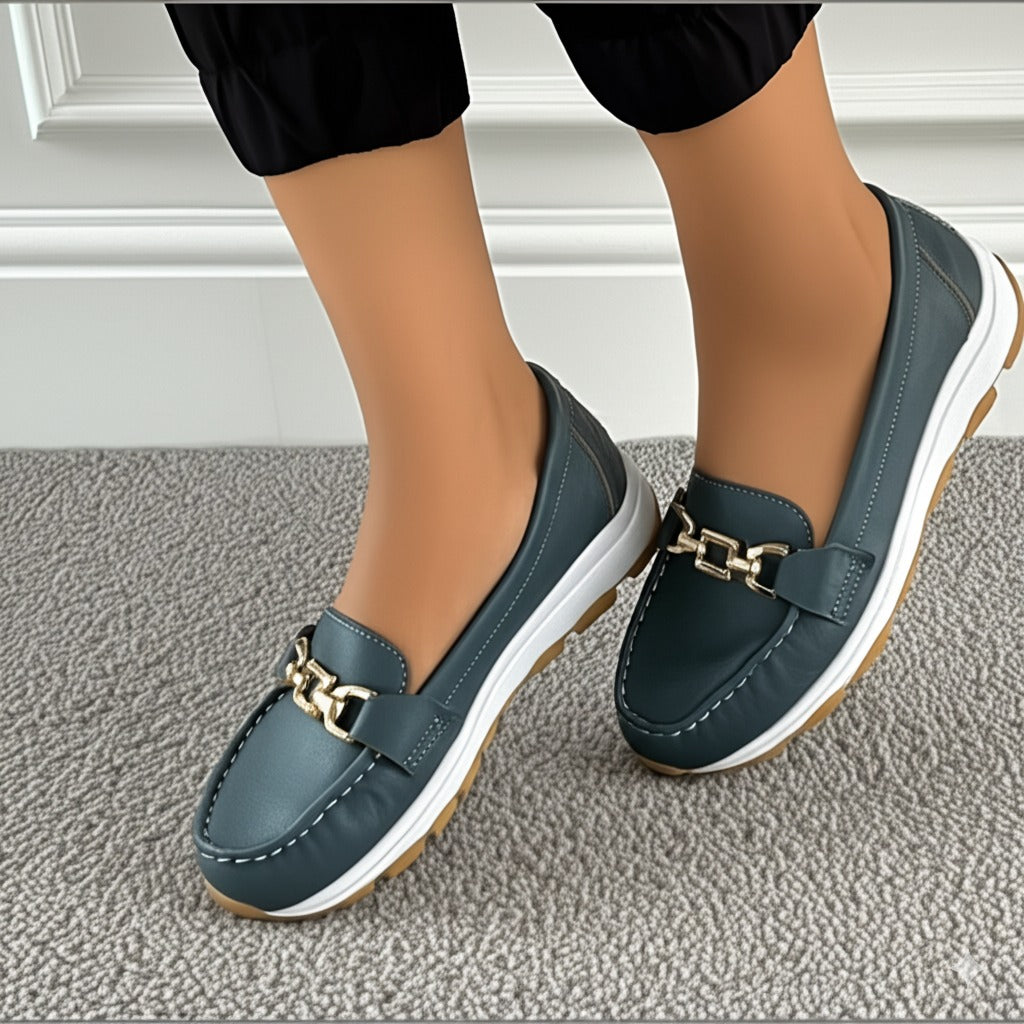 Chain Embellished Loafers