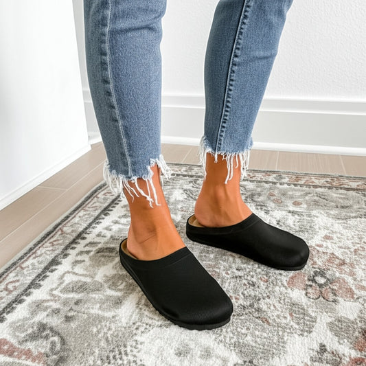 Black Slip - On Mules