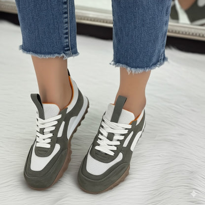 Mesh And Suede Retro - Style Sneakers