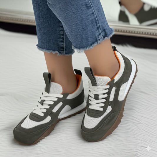Mesh And Suede Retro - Style Sneakers