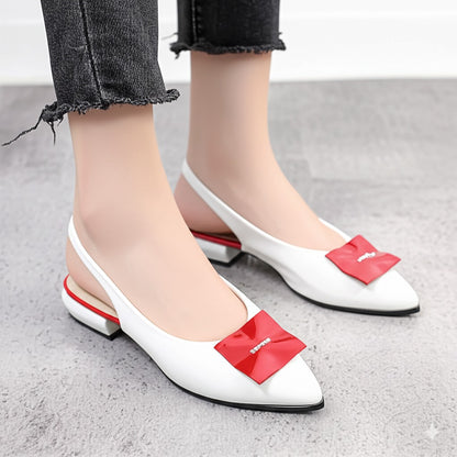 Slingback Flats With Red Bow