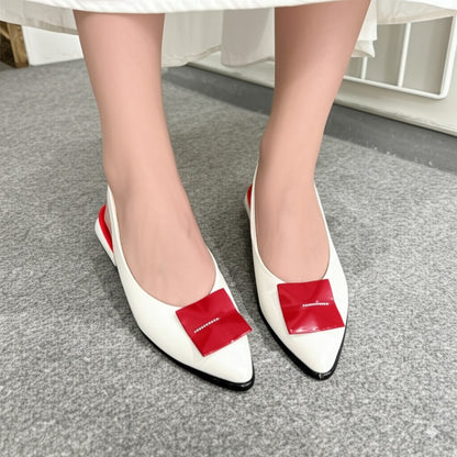 Slingback Flats With Red Bow