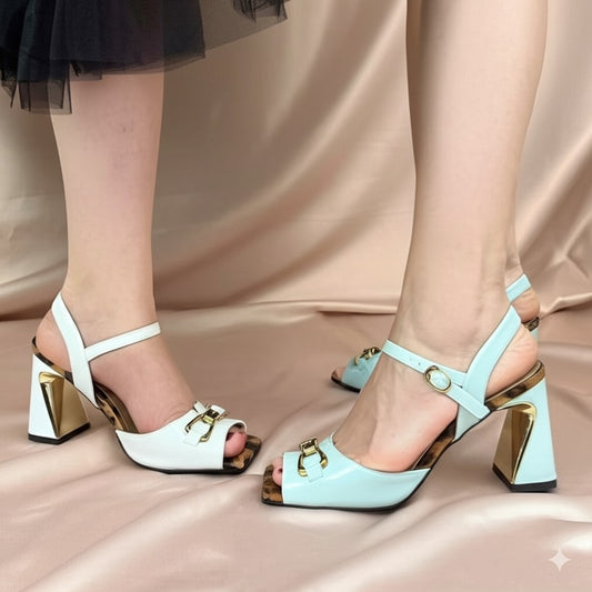 Leopard Print Heeled Sandals