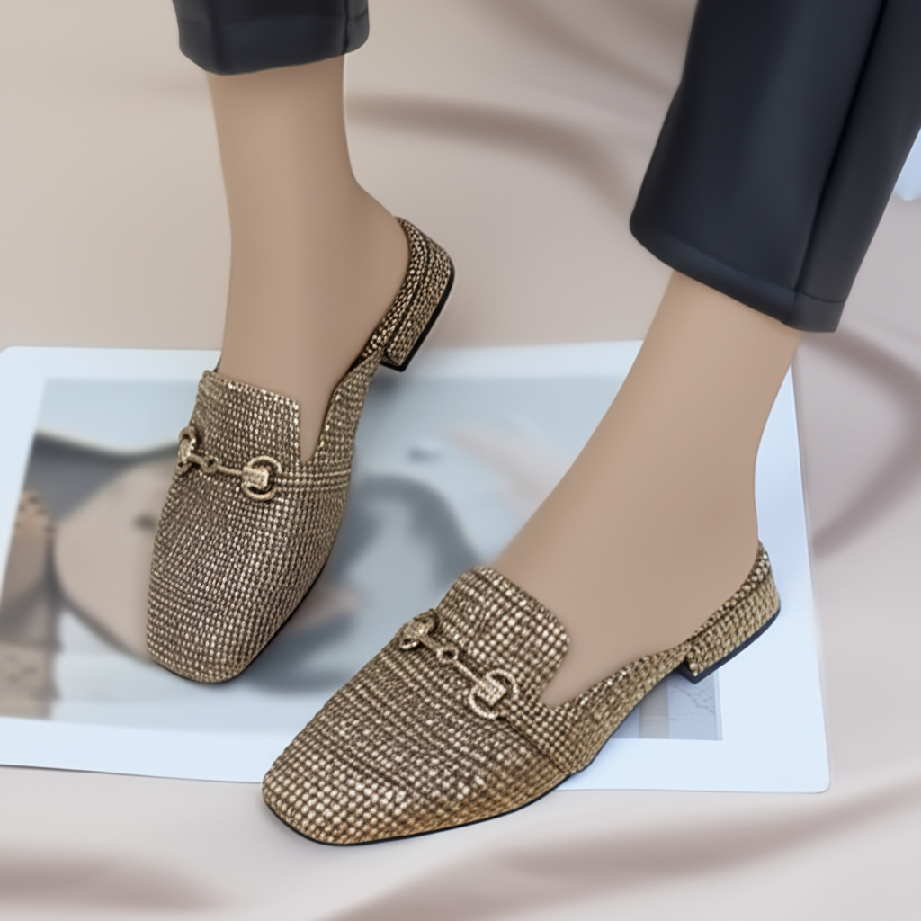 Gingham Patterned Slip - On Loafers
