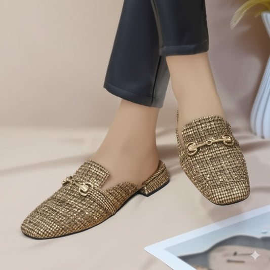 Gingham Patterned Slip - On Loafers