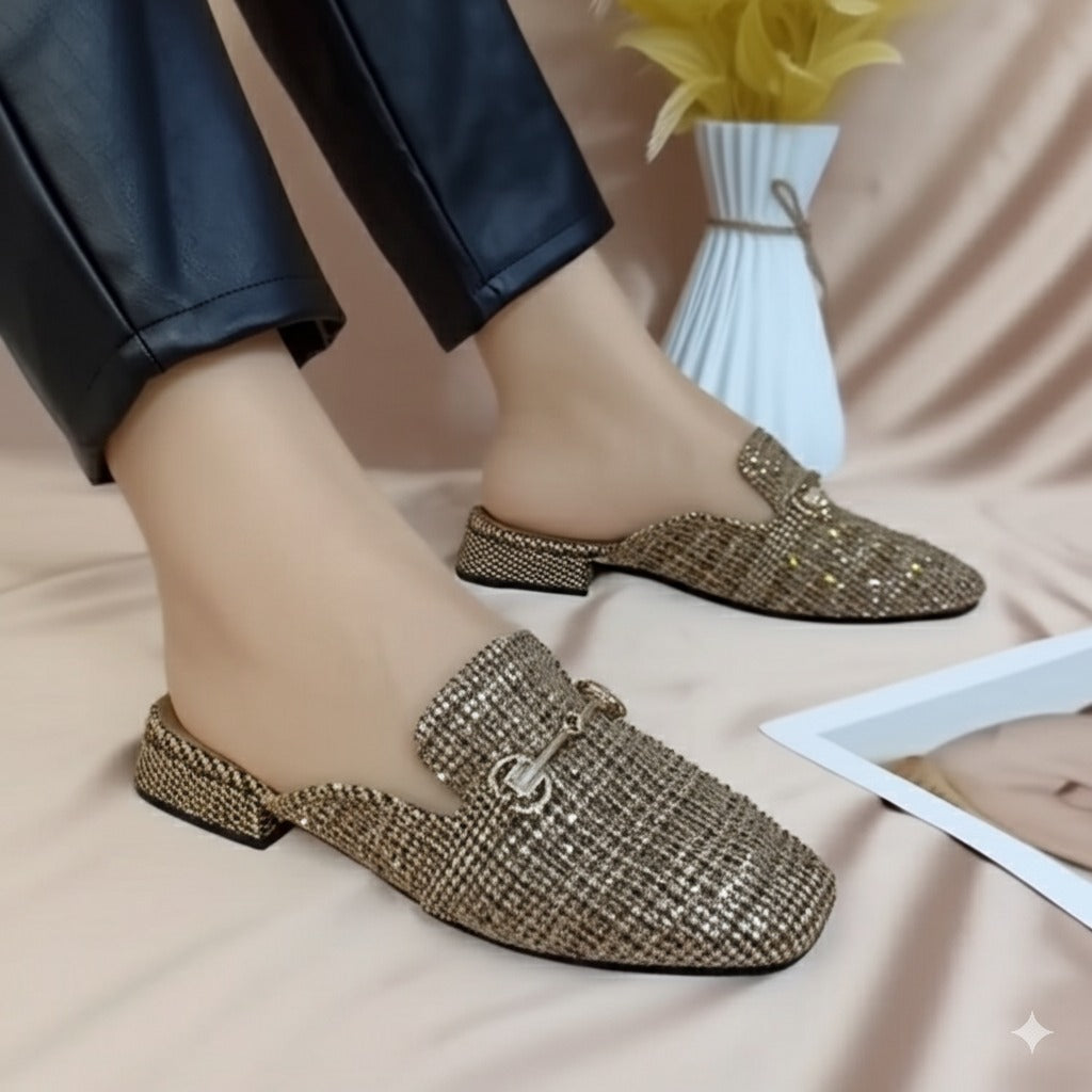 Gingham Patterned Slip - On Loafers