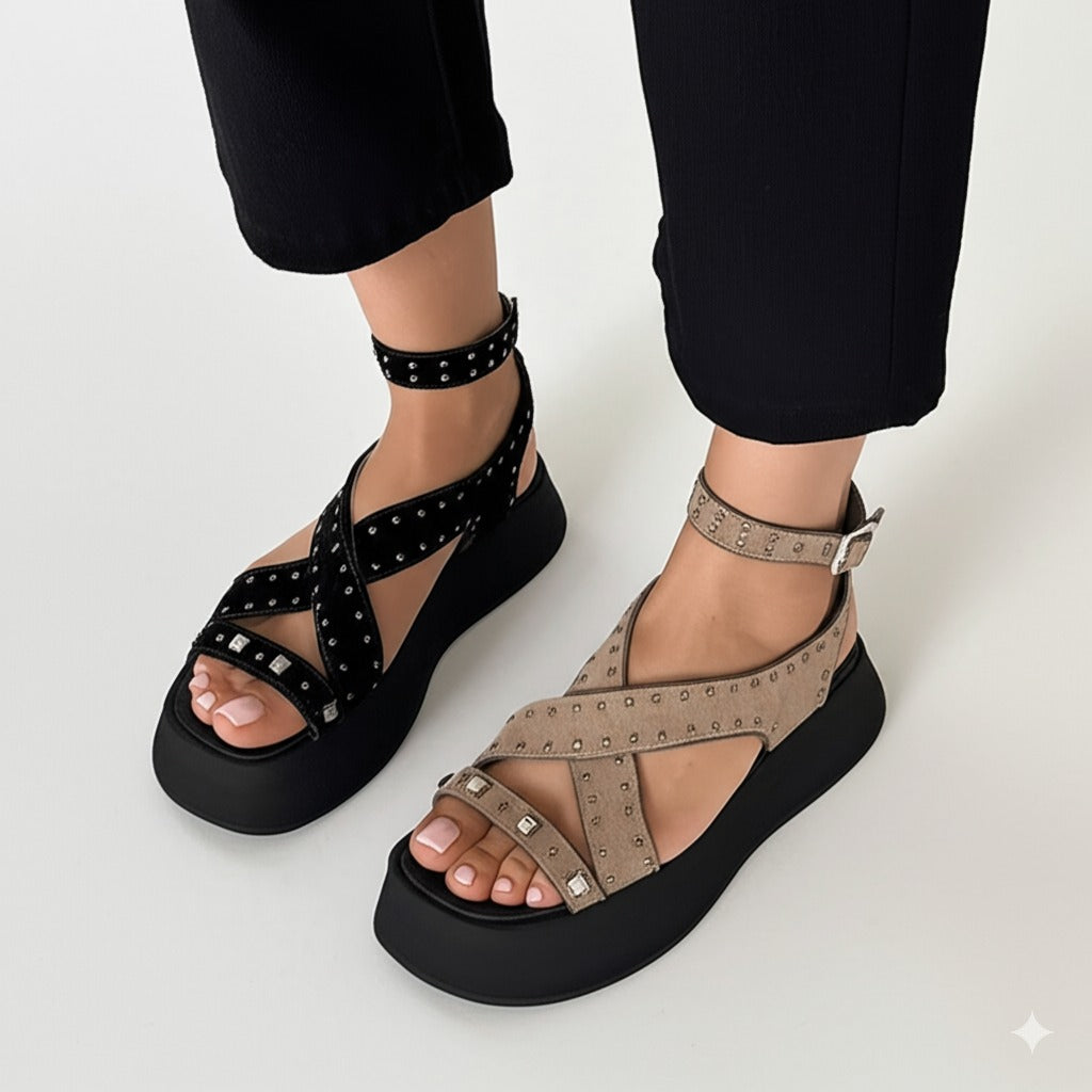 Studded Platform Sandals