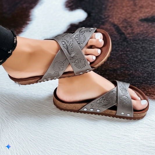 Elegant Cross - Strap Sandals