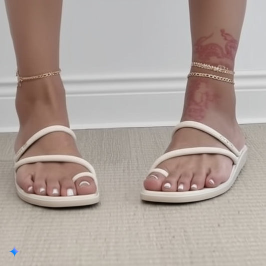 Dainty Double - Strap Slide Sandals